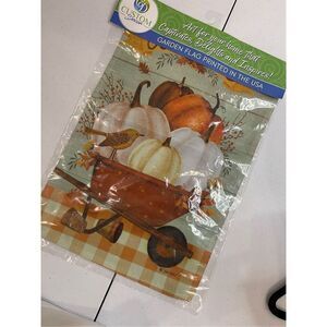 Pumpkin Harvest garden flag 12x18 NWT